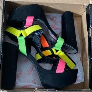 Neon colored heels